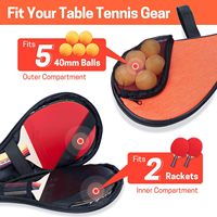 Sac de rangement pour raquettes de tennis de table, pochette de transport zippée pour raquettes de ping-pong pour l'entraînement sportif en intérieur et en extérieur