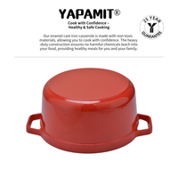 Cocotte en Fonte Émaillée Ronde de Luxe, Ustensile de Cuisson Durable et Polyvalent, Idéale pour les Festins Familiaux et les Grands Rassemblements
