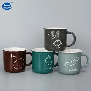 Hot Sale Solid Multi-color Porcelain Cup Mug 350ml European Custom Ceramic Cup Tea Set Fine Coffee Mug