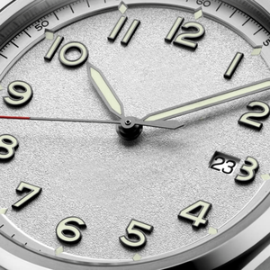 นาฬิกาจักรกลอัตโนมัติเคลือบสีดำสไตล์วินเทจพร้อมฟังก์ชั่นวันที่ สายหนังสำหรับผู้ชายลองจินซิง - Product Image 4