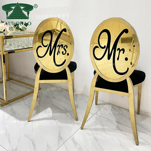 เก้าอี้คู่รักเจ้าบ่าวเจ้าสาวสีดำกำมะหยี่สำหรับงานแต่งงาน - Product Image 5