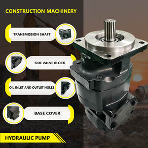 Pompe hydraulique à double engrenage pour machines de construction P350 17T, numéro de pièce 257955A1 - Product Image 2