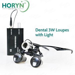 <span class=keywords><strong>Loupe</strong></span> dentaire Horyn 2,5X 3,5X avec lumière LED, <span class=keywords><strong>loupe</strong></span> binoculaire ultralégère, lunettes chirurgicales à angle réglable pour clinique dentaire - Product Image 1