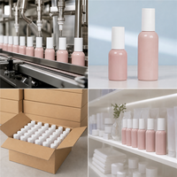Flacon pulvérisateur rond en PET de 30 ml et 50 ml, vide, pour lotion, shampoing, tonique, parfum, cosmétiques de voyage, atomiseur, emballage OEM