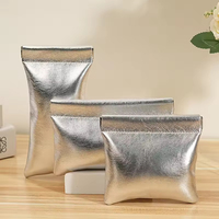 Étui à lunettes en PU souple avec logo personnalisé, style classique, or argent, pochette pour lunettes de soleil, forme rectangulaire, étuis et sacs pour lunettes