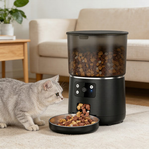 Distributeur automatique intelligent et écologique pour animaux de compagnie, 4L, caméra HD, alimentation par charge et batterie, Tuya, bol en acier inoxydable 304, plastique, nourriture - Product Image 2