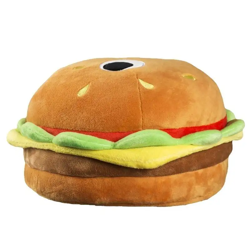 Almofada de pelúcia com design personalizado, brinquedos de pelúcia em forma de hamburger, travesseiro de brinquedo