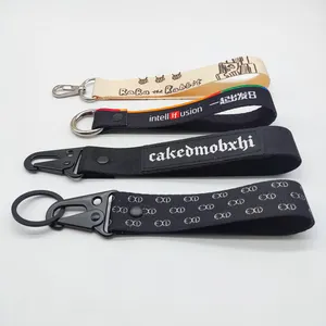 Günstiger Preis Custom Safe Polyester Stickerei Schlüssel bund Custom Embroidered Key chain