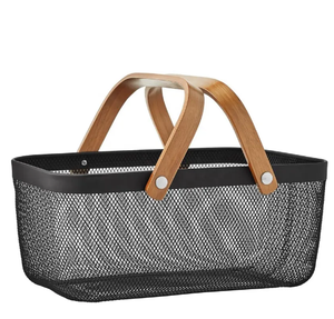 <b>Mesh</b> Storage <b>Basket</b> with Handle Garden Harvest Fruit <b>Basket</b> Bin Multi-Functional Metal Wire Picnic <b>Basket</b> - Product Image 2