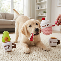 Jouets en peluche personnalisés pour chiens, design gâteau au café et beignet, avec couineur