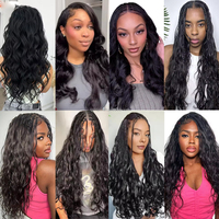 Extensions de cheveux synthétiques ondulés (Body Wave) brun gingembre, fibres douces haute température, 26/30 pouces