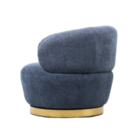 Fauteuil pivotant en tissu de salon moderne et confortable, vente en gros d'usine, base en métal doré à 360 degrés, fauteuil de détente à une place