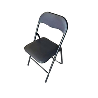 Ensemble de chaises pliantes en acier légères et confortables, capacité de 330 lb, design moderne noir, rembourrées, pour jardin, chambre, extérieur