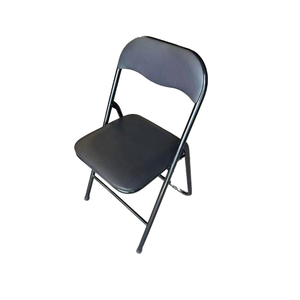 Ensemble de chaise pliante en acier portable capacité de 330lbs noir Design moderne rembourré pour jardin chambre réception commerciale extérieure - Product Image 2