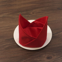Serviettes de table en coton 100% rouge, lavables, durables, personnalisables, avec ourlet surjeté, pour restaurants et traiteurs, vente en gros