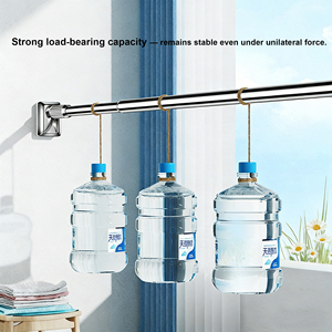 Tringles à rideaux longues réglables, <span class=keywords><strong>tringle</strong></span> <span class=keywords><strong>de</strong></span> douche télescopique <span class=keywords><strong>extensible</strong></span>, <span class=keywords><strong>tringle</strong></span> à <span class=keywords><strong>rideau</strong></span> <span class=keywords><strong>de</strong></span> fenêtre robuste <span class=keywords><strong>sans</strong></span> perçage - Product Image 3