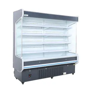 Komersial Sayuran Multideck Membuka Kulkas Display Chiller Tampilan Freezer