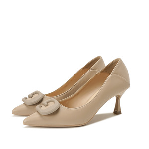 Nouvelles chaussures à talons mi-hauts pour femmes, bout pointu, boucle G, chaussures <span class=keywords><strong>de</strong></span> travail <span class=keywords><strong>de</strong></span> bureau - Product Image 1