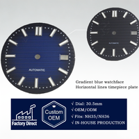 Quadrante Impermeabile in Acciaio Inossidabile da 30,5mm per Movimenti Meccanici NH35/36, Forte Luminosità Verde, Parti per Orologi Naut Mod