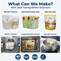 Personnalisé 121 ° C 135 ° Sachet de stérilisation haute température C pour emballage sous autoclave, qualité alimentaire FDA, pour plats préparés et viandes