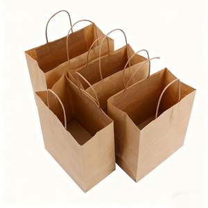 Hot Sale Customized Sizes Cheap Virgin Kraft Take Away <b>Paper</b> Bags - Product Image 2