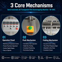 Máquina Semiautomática para Envolver en Celofán, 5-30 Paquetes/Min, Envoltura de Película 3D BOPP POF, para Cosméticos, Té, Cajas de Regalo, con Certificación CE