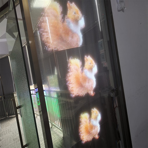The Lightest Thinnest Easiest P20 Stick On <strong>Window</strong> Glass With Self-adhesive Film Transparent Soft LED Screen