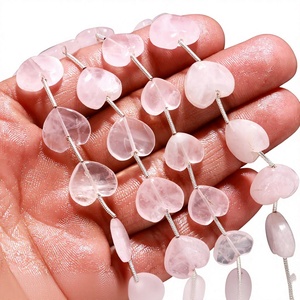 Natural <b>Rose</b> Quartz Heart Beads 12mm Pink Quartz Gemstone Carved Beads Heart Shape Crystal Beads Wholesale Bulk 8 Inch Strand - Product Image 1