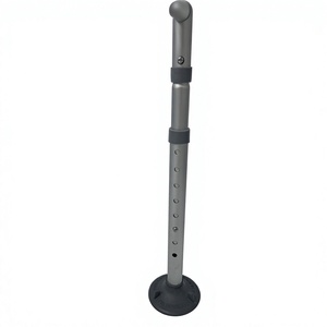 Barres de sécurité pour toilettes modernes en aluminium, réglables en hauteur et en largeur, poignées pliables, pour personnes âgées et handicapées (gris) - Product Image 4