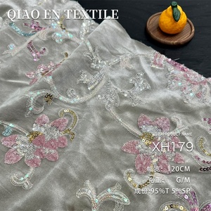 Nuevo estilo chino terciopelo pesado borracho otoño viento lentejuelas tela bordada para Tops vestidos hechos a mano trajes de boda para niños - Product Image 3