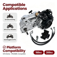 Four Wheeler 150 200CC GY6 Engine Built-in Reverse Gear Water-Cooled Balance Shaft Electric/Kick Start 4 CDI Karting Quad