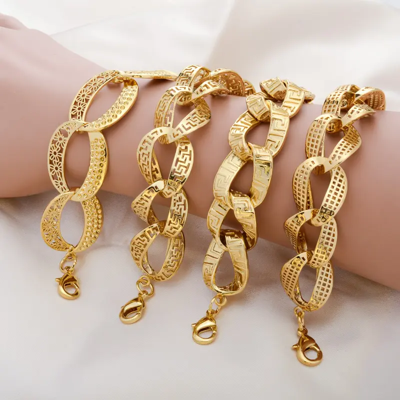 Fashion Jewelry Gold Charm Bracelets For Women Hand Chains Link Chain Ball Bracelet High Quality For Party Gift