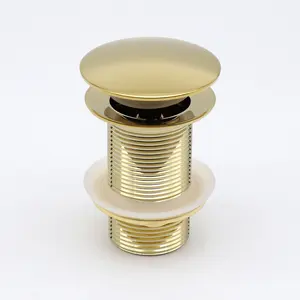 Hot sell Titanium gold BRASS Basin Sink Drain Full Cover Unslotted Click Clack Pop Up drain