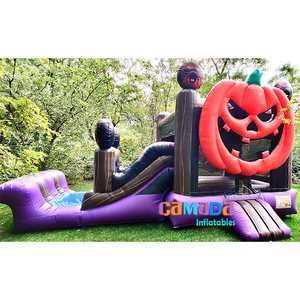 Glissière gonflable commerciale de maison de rebond de citrouille de PVC d'halloween - Product Image 2