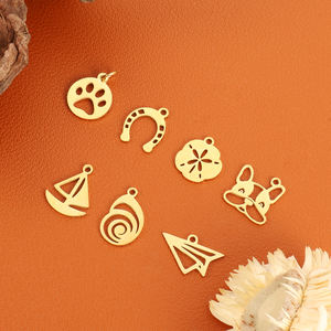 Olivia - Dije de Acero Inoxidable con Baño de Oro de 18k, Diseño de Pez, Caballito de Mar, Tiburón, Estrella de Mar y Concha, para Hombre y Mujer, para la Creación de Joyas - Product Image 5