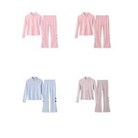 Ensemble de danse à manches longues pour filles, veste à col montant, pantalon évasé, tenue d'entraînement de ballet, vêtements d'entraînement