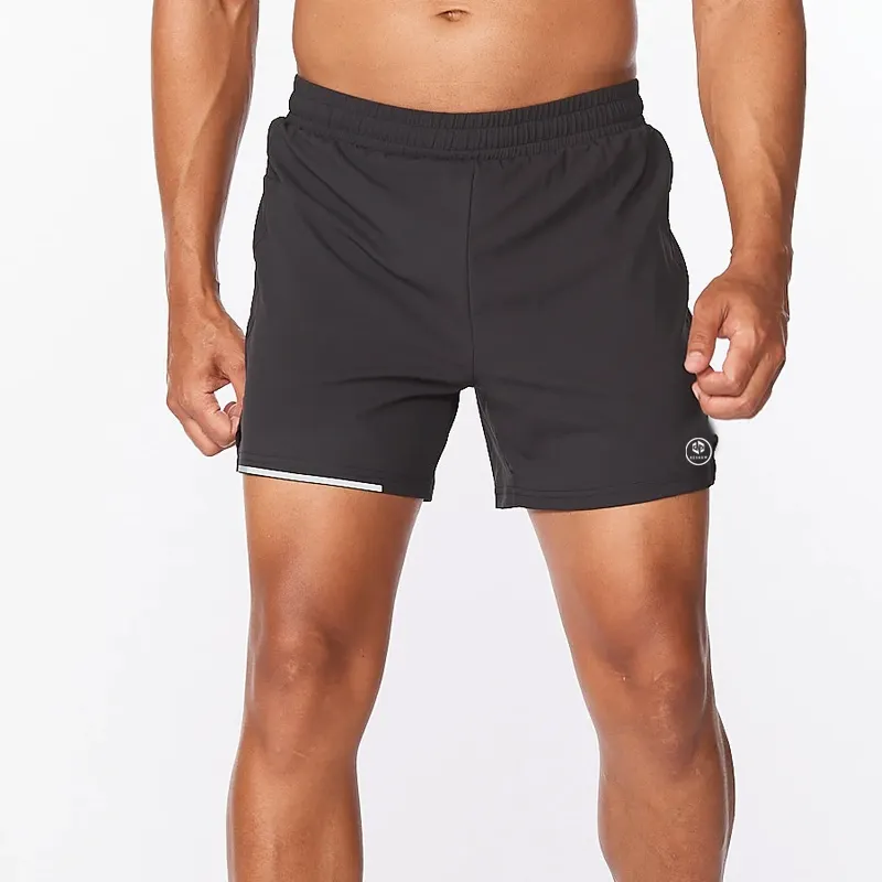 Shorts de sport 5 pouces avec poche à fermeture éclair, pantalons courts de course pour hommes, de Gym, d'exercices athlétiques et de sport, 2019