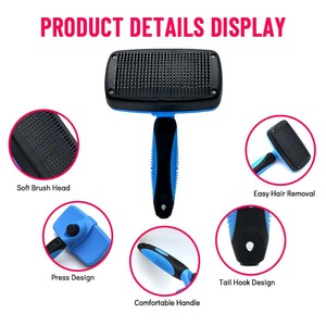 Eco-Friendly Plastic & Aço Inoxidável <span class=keywords><strong>Dog</strong></span> & Cat Pet <span class=keywords><strong>Grooming</strong></span> <span class=keywords><strong>Tool</strong></span> Set com pente Banho Escova & Derramamento Escova para Pet Care - Product Image 3