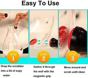 Acryl Vis Tank Wasmachine Algen Schraper Glas <span class=keywords><strong>Aquarium</strong></span> Vaas Decanter Binnen Reinigingsborstel Siliconen Scrubber Magnetische Reiniger - Product Image 3