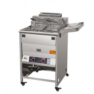 เครื่องทอดมันฝรั่งทอดกรอบกึ่งอัตโนมัติคุณภาพสูง เครื่องทอดอาหารพองตัวเชิงพาณิชย์ เครื่องทอดไก่และถั่วลิสงแบบจุ่มน้ำมัน - Product Image 3