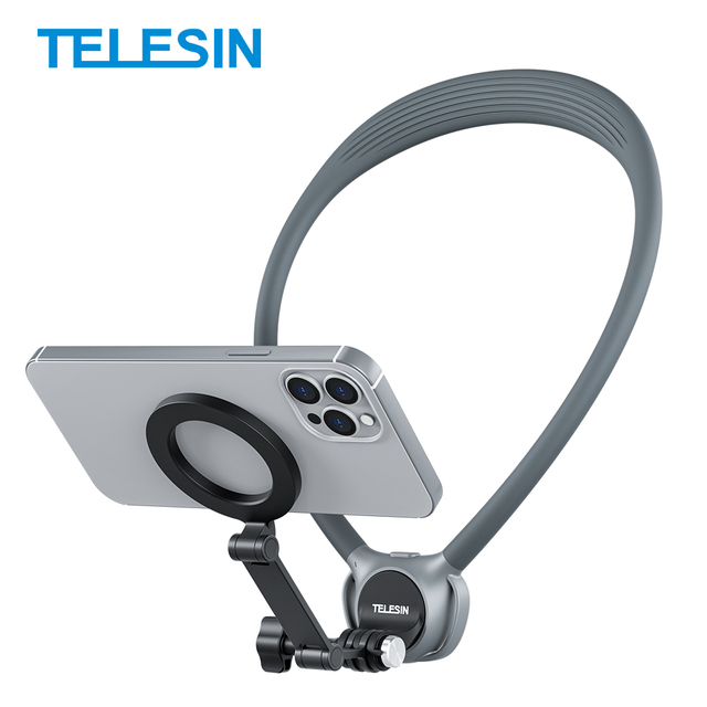 TELESIN Smartphone Magnetic Neck Holder MagSafe Neck Magnetic Smartphone Holder Rotational Flexible Mount Android and IOS