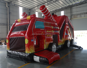 Castillo de Saltos Hinchable, Combo de Casa de Rebote con Tobogán, Camión de Bomberos, Divertido Juego de Correr, Carrera de Obstáculos Inflables para Niños - Product Image 5