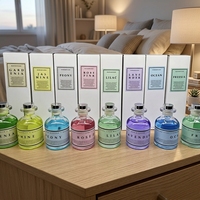 Diffuseur de parfum en verre artisanal écologique de 80 ml avec huile parfumée liquide sans alcool pour rafraîchir l'air de la maison
