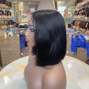 Perruque Bob SDD 8 pouces 2*6 Kim Closure, cheveux vietnamiens bruts lisses, couleur noir naturel, coupe droite, sans colle - Product Image 2