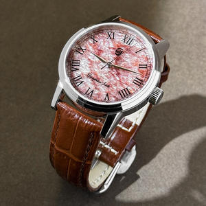 นาฬิกาข้อมือกลไกอัตโนมัติหน้าปัดไมกาสีชมพู, สินค้ามาใหม่กระจกแซฟไฟร์กันน้ำ50เมตรเคสทำจากสแตนเลสสตีลอัลลอย - Product Image 2