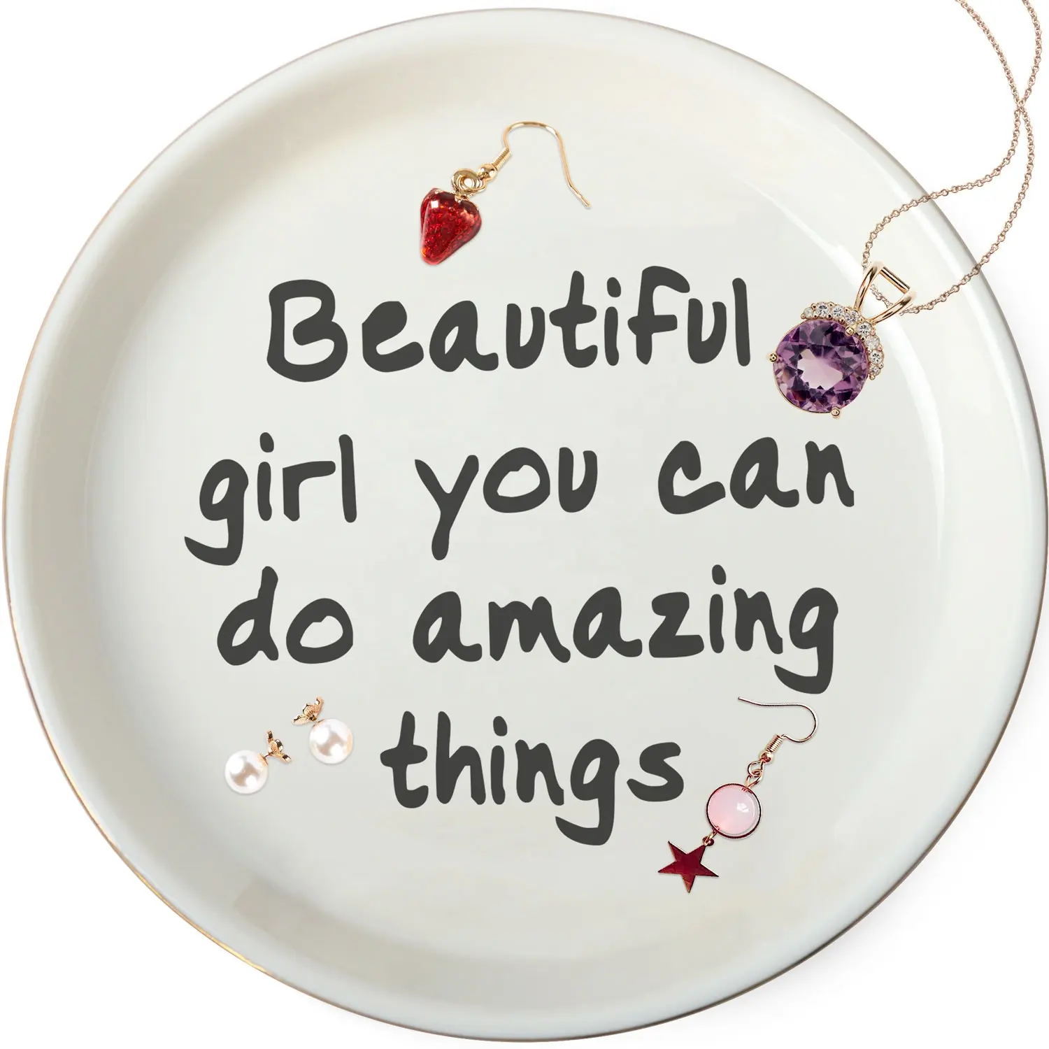 Best-selling Amazon Popular Trend Unique bathroom ceramic tray jewelry tray girlfriend gifts for female friends sisters gifts