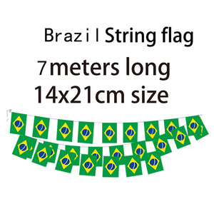 Bandierine Rettangolari in Poliestere per Coppa di Calcio, Bandiere Appese Brasile Argentina con Logo Personalizzato per Esterni - Product Image 3