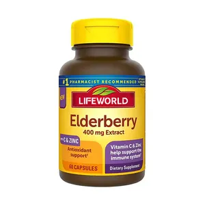 Lifeworld Elderberry Vegan Multivitamin Sambucus Extract Supplement Black Elderberry Capsule For Adults Kids
