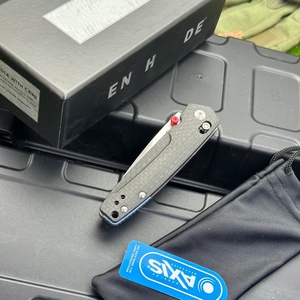 Cuchillo Plegable de Defensa Personal BM485 con Mango de Fibra de Carbono y Hoja de Acero M390, Punta de Lanza, Grosor de 0.3mm - Cuchillo de Camping OEM - Product Image 5