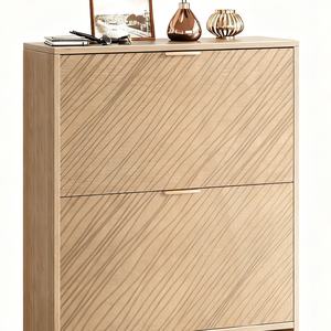 Papan partikel kabinet sepatu penyimpanan jalan masuk ramping awet dengan <span class=keywords><strong>2</strong></span> pintu lipat bawah terbuka bawah rak terbuka bawah - Product Image 3